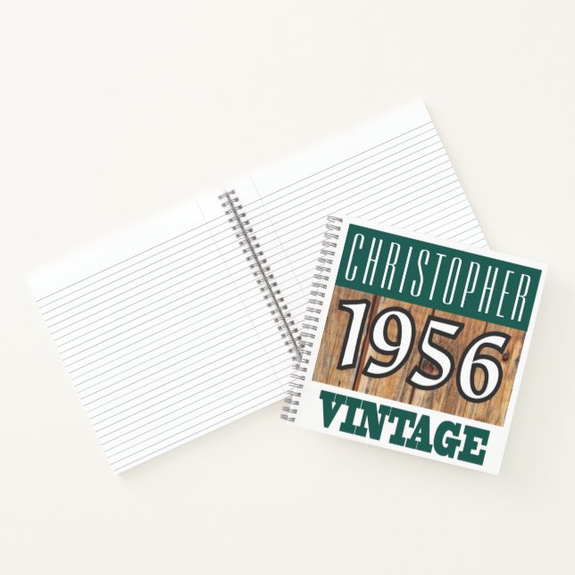 Cuaderno Vintage Nombre con Año 1956 (Interior)