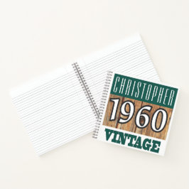 Cuaderno Vintage Nombre con Año 1960
