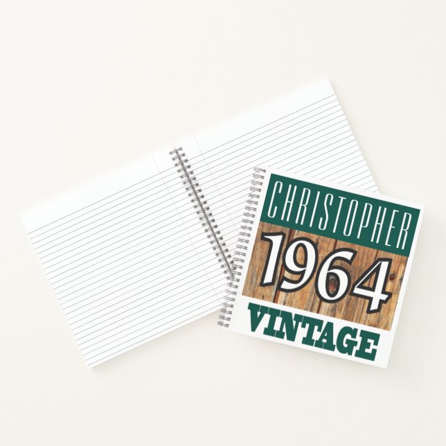 Cuaderno Vintage Nombre con Año 1964 (Interior)