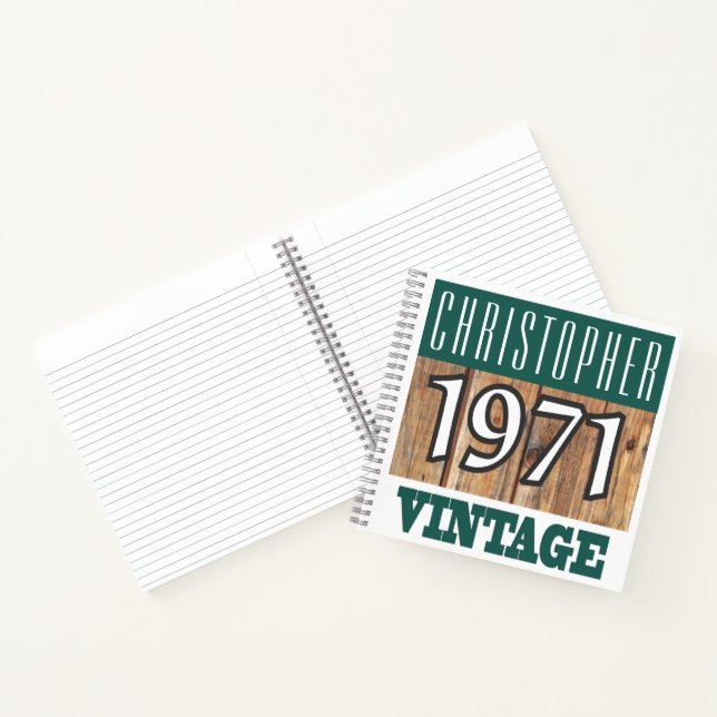 Cuaderno Vintage Nombre con Año 1971 (Interior)
