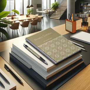 Cuaderno Vintage Ornamental Floral Dorado Elegante