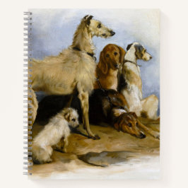 Cuaderno Vintage painting of five cute dogs