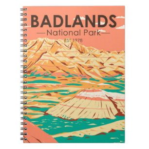 Cuaderno Vintage paisajístico del Parque Nacional Badlands
