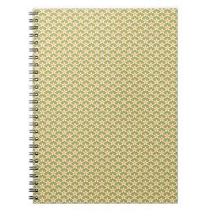 Cuaderno Vintage Patrón de Jonquilo floral verde y amarillo