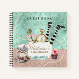 Cuaderno Vintage Pink and Turquoise Wonderland Guest Book