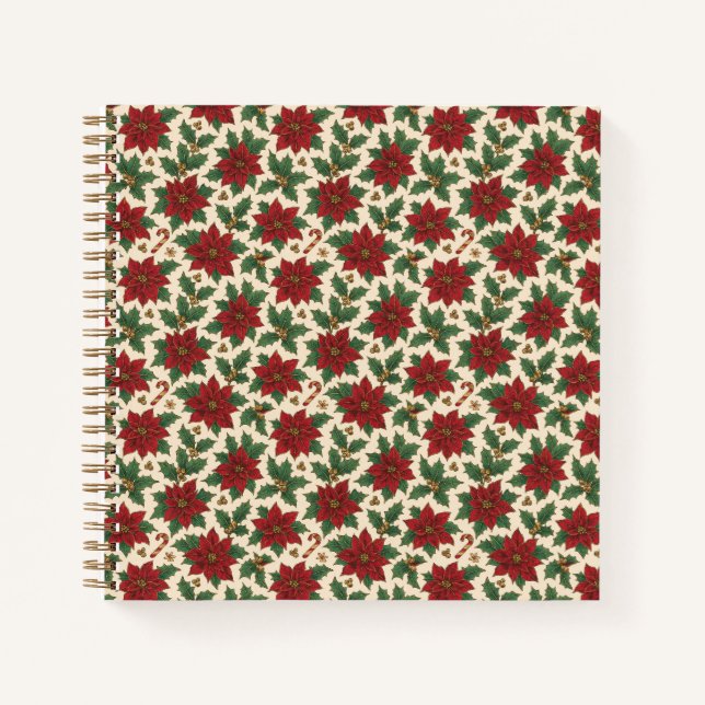 Cuaderno Vintage Poinsettia Holiday (Anverso)