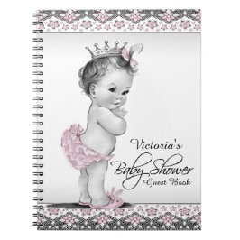 Cuaderno Vintage Princess Baby Shower Guest Book
