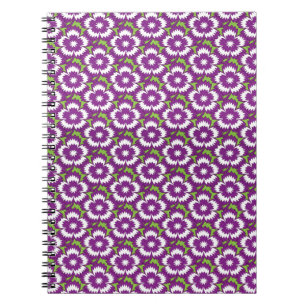 Cuaderno Vintage purple floral Dianthus Barbatus pattern
