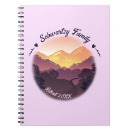 Cuaderno Vintage Purple Yellow Farmhouse Mountain Sunset