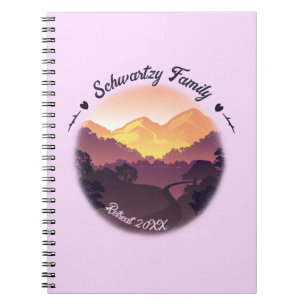 Cuaderno Vintage Purple Yellow Farmhouse Mountain Sunset