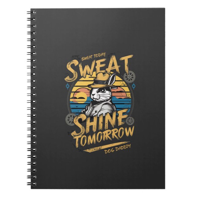 Cuaderno Vintage Rabbit Workout Motivation Art (Frente)