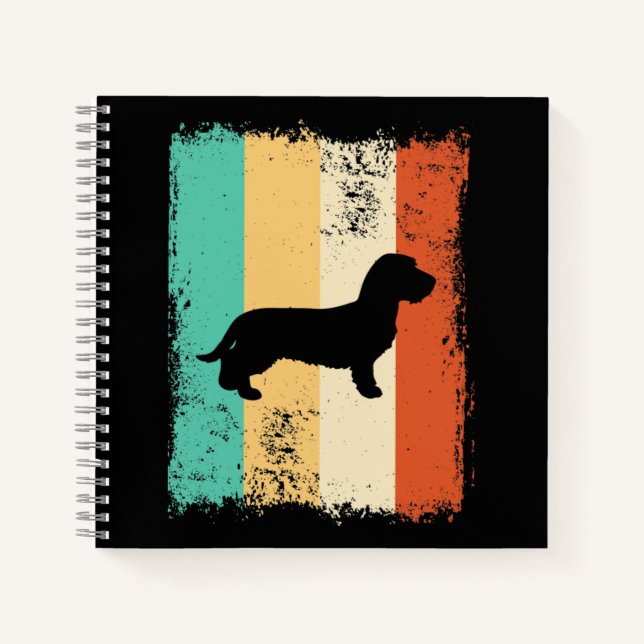 Cuaderno Vintage Retro Dachshund Wirehaired (Anverso)