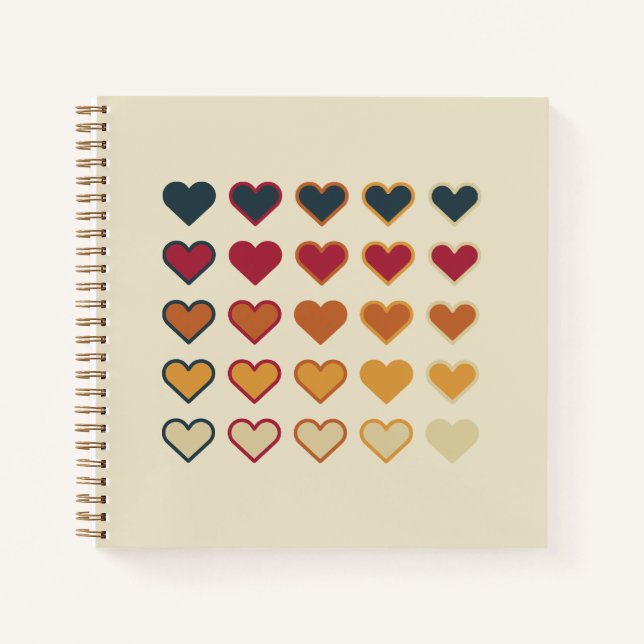 Cuaderno Vintage Retro Heart Pattern (Anverso)