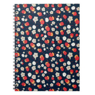 Cuaderno Vintage Retro Style Tiny Flowers Spiral