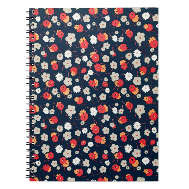 Cuaderno Vintage Retro Style Tiny Flowers Spiral (Frente)