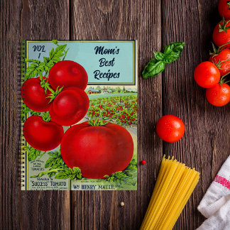 Cuaderno Vintage Retro Tomate Receta Cookbook Día de la Mad