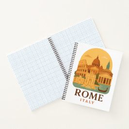 Cuaderno Vintage Rome Colosseum & Pantheon Travel Notebook 