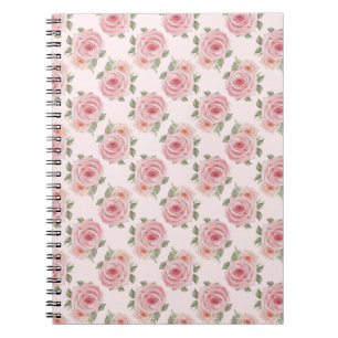 Cuaderno Vintage rosa rosa rosa jardilla de campo patrón fl