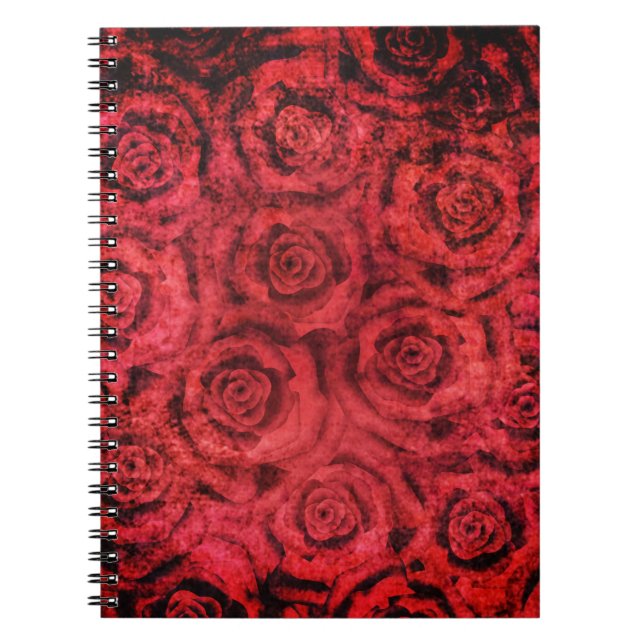 Cuaderno Vintage, rosas, grunge (Frente)