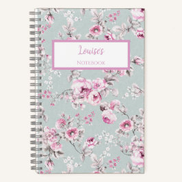 Cuaderno Vintage Rose Pink Personalized Journal Notebook