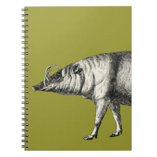 Cuaderno Vintage salvaje de Warthog del cerdo del verraco