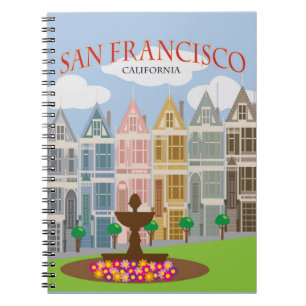 Cuaderno Vintage San Francisco Postcard Row
