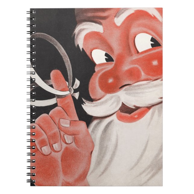 Cuaderno Vintage Santa Claus con una cadena de recordatorio (Frente)