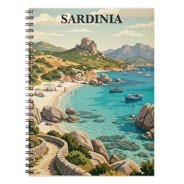 Cuaderno Vintage Sardinia Italy Mediterranean Scenery (Frente)