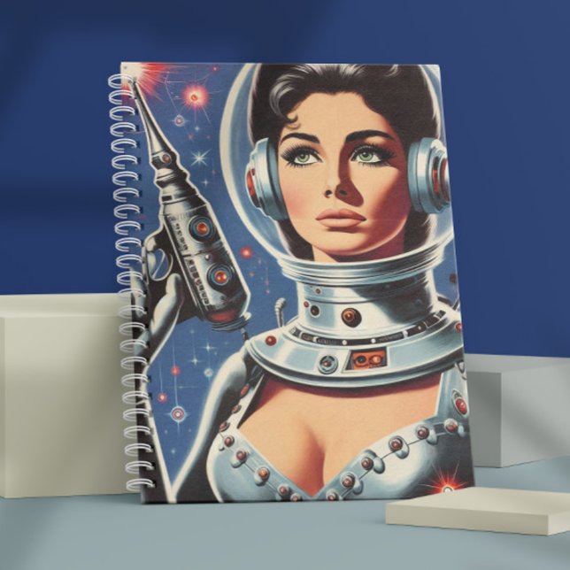 Cuaderno Vintage Sci-fi Astronaut Girl (Subido por el creador)
