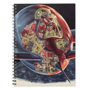 Cuaderno Vintage Science Ficción Astronauta Rocket Spaceshi
