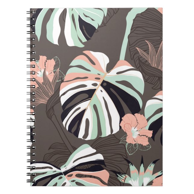 Cuaderno Vintage Seamless Pattern. Fútbol tropical contempo (Frente)