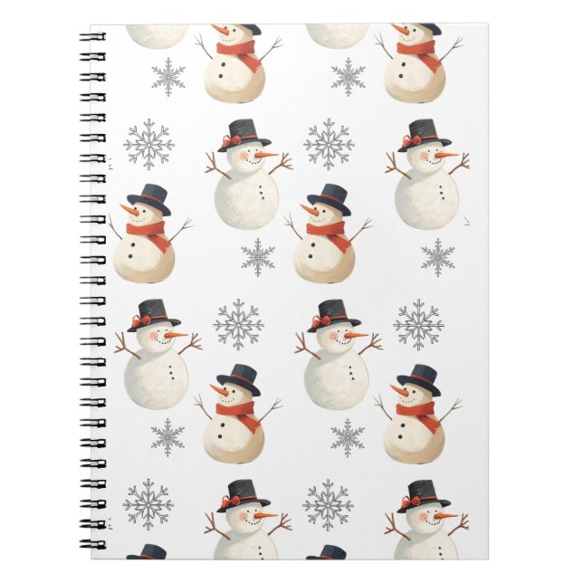 Cuaderno Vintage Snowman Christmas Snowflakes (Frente)