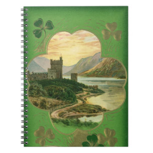 Cuaderno Vintage St Patricks Day Greetings Castle Shamrock