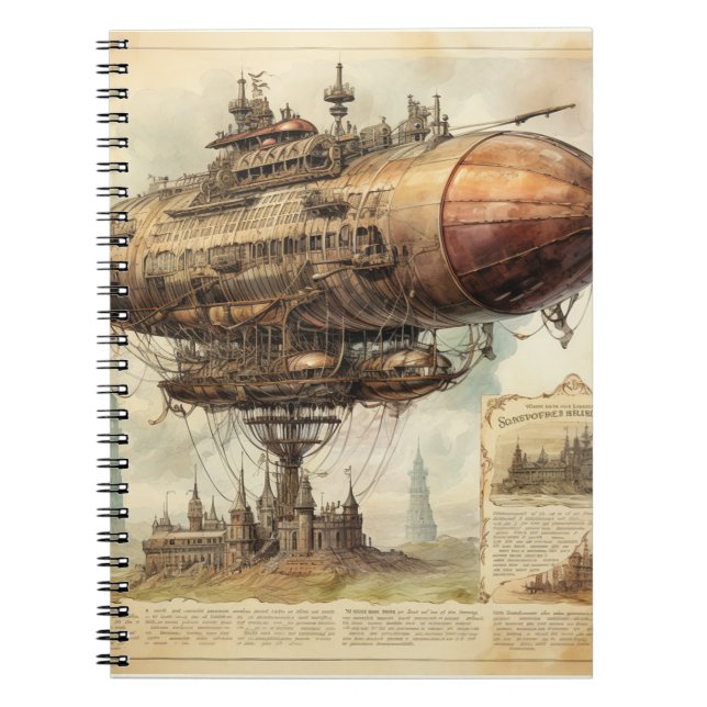 Cuaderno Vintage Steampunk Zeppelin (10) (Frente)