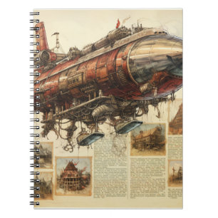 Cuaderno Vintage Steampunk Zeppelin (11)