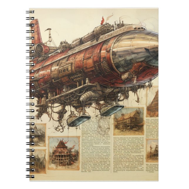 Cuaderno Vintage Steampunk Zeppelin (11) (Frente)