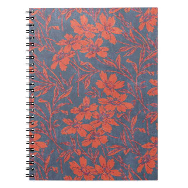 Cuaderno Vintage Style Denin Floral Spiral Notebook (Frente)