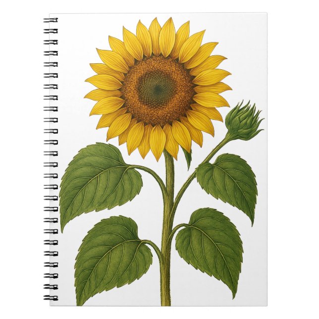 Cuaderno Vintage Sunflower transparent background (Frente)