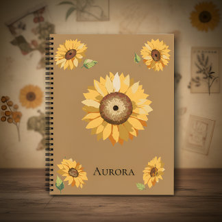 Cuaderno Vintage Sunflower – Warm, Nostalgic Floral Design