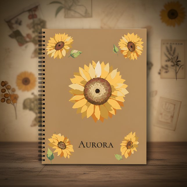 Cuaderno Vintage Sunflower – Warm, Nostalgic Floral Design (Subido por el creador)