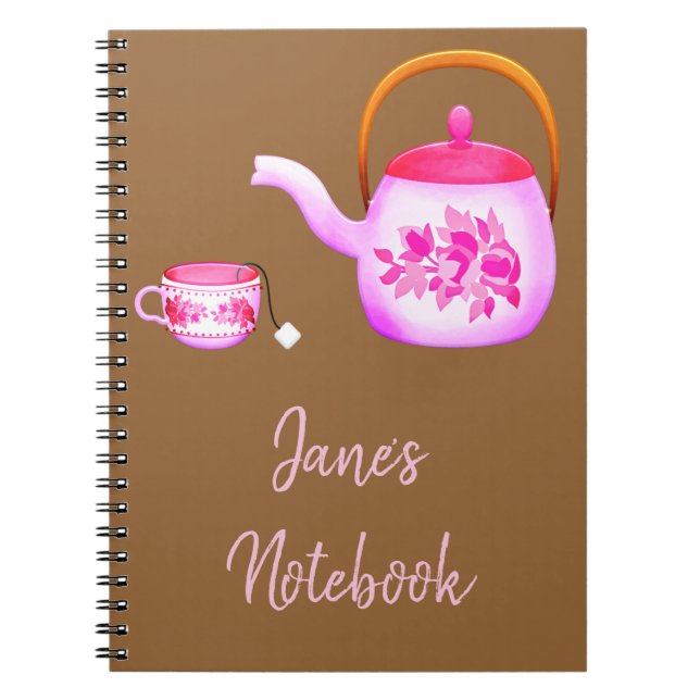 Cuaderno Vintage Teacups teapot ilustracion (Frente)
