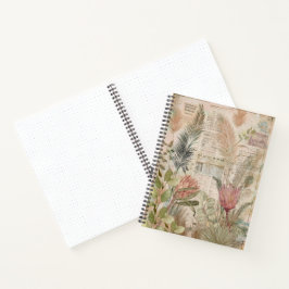 Cuaderno Vintage Tropicals: Protea Art Journal
