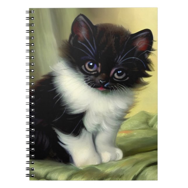 Cuaderno Vintage Tuxedo Kitten Ilustracion (Frente)