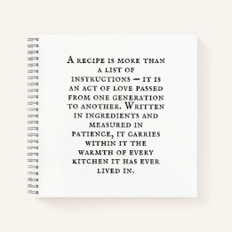 Cuaderno Vintage Typography Rustic Kitchen Quote