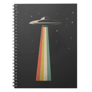 Cuaderno Vintage UFO Alien Abducción Retro Spaceship