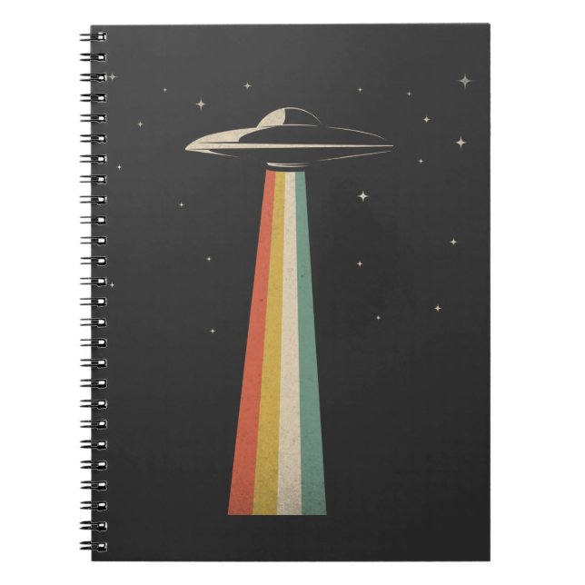 Cuaderno Vintage UFO Alien Abducción Retro Spaceship (Frente)