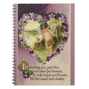 Cuaderno Vintage Valentine Cherub y Violets