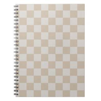 Cuaderno Vintage Vanilla Crema de café blanca ajedrez a cua