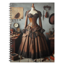 Cuaderno Vintage Victorian Steampunk Lady Detective Vestido