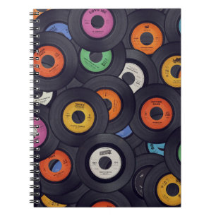 Cuaderno Vintage Vinyl Records Fondo de música